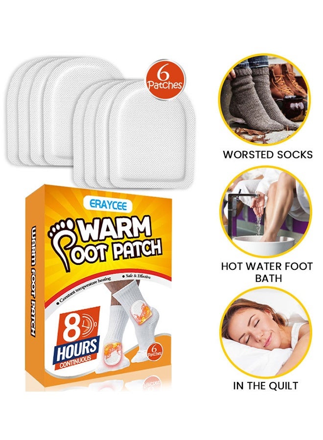 ERAYCEE Warm Foot Patch, 6PCS Foot Heating Patch, Up To 8 Hours Of Heat Long Lasting, Adhesive And Safe Heat Patch, Feet Warmers For Outdoor Activities Skiing Hiking, Heating Winter For On-The-Go Warmth, Warmer - Image 4